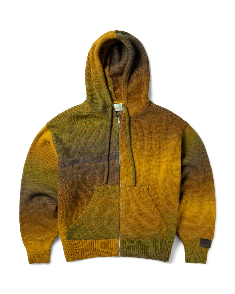 Space Dye Temple Knit Zip Thru Hoodie__streetdrip.top