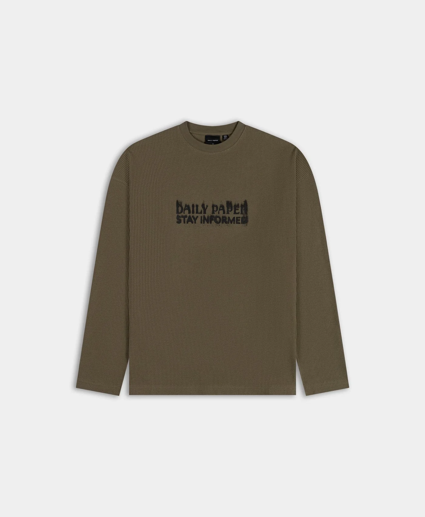 Street style look by Army Green Waffle Stay Informed Longsleeve - Daily Paper - streetdrip.top