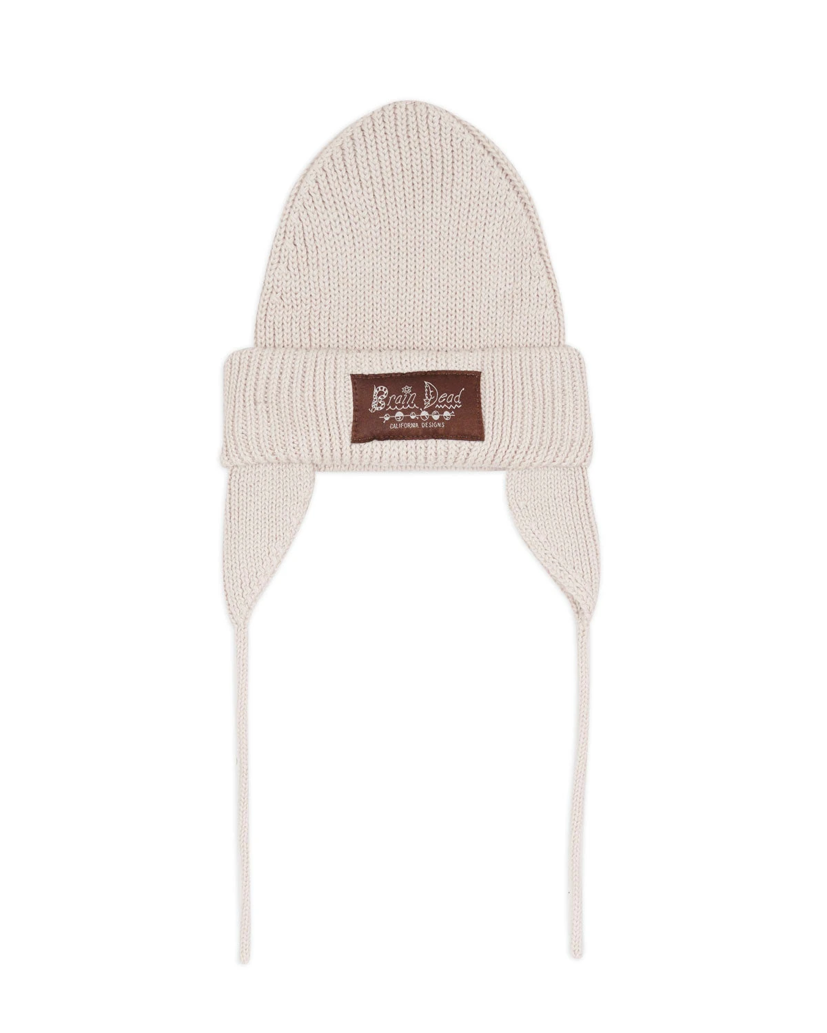 Knitted Ear Flap Beanie - Natural__streetdrip.top