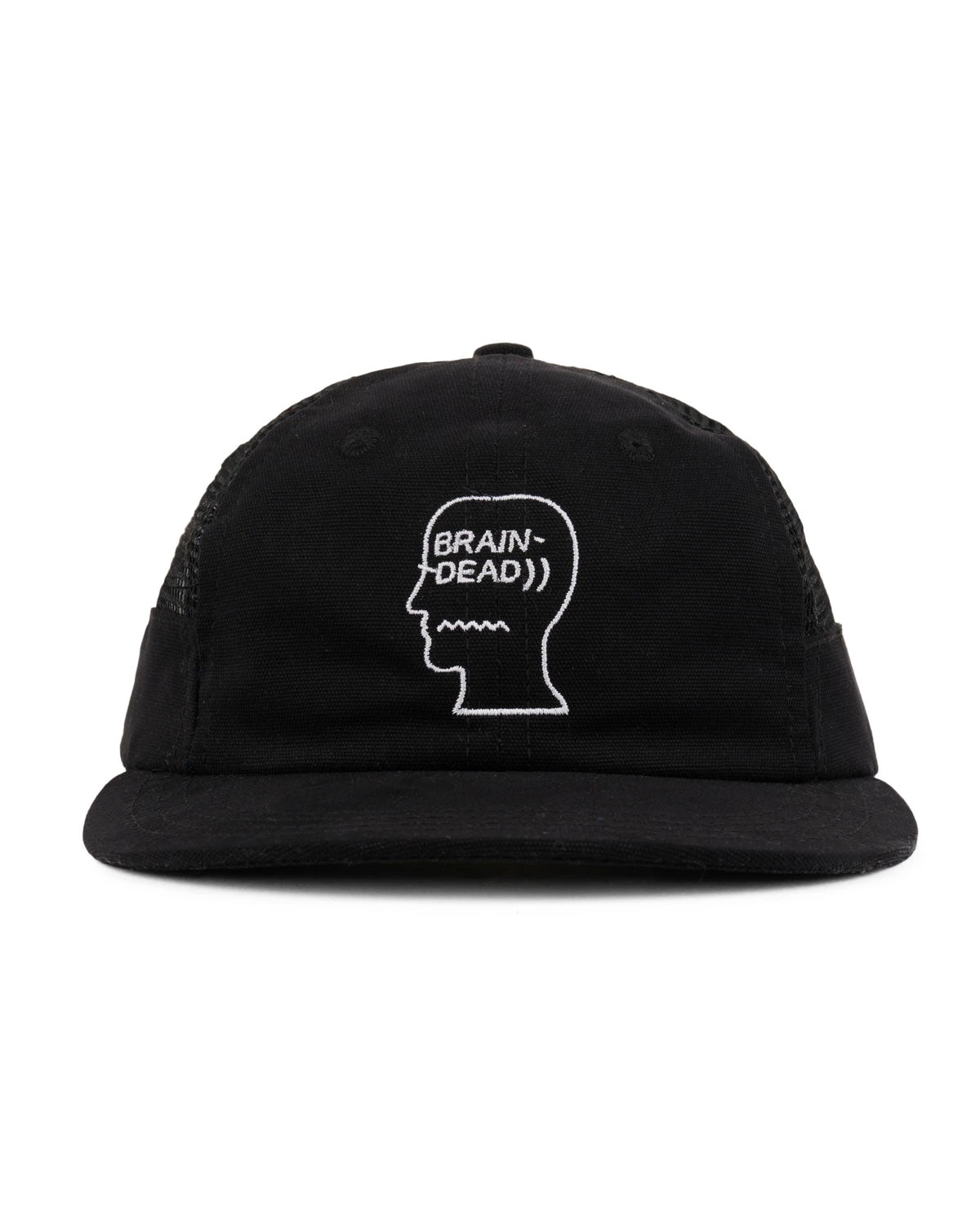 Mesh Panel Logohead Engineer Hat - Black__streetdrip.top