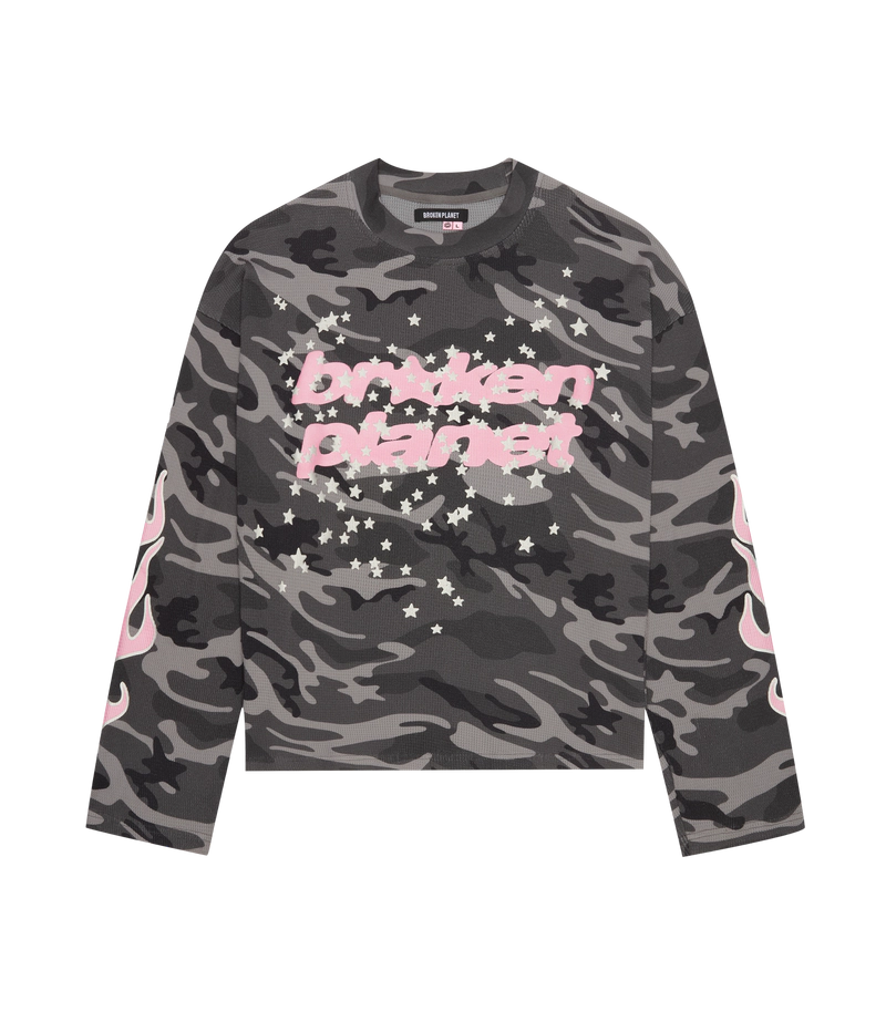 Star Camo Waffle Long Sleeve__streetdrip.top