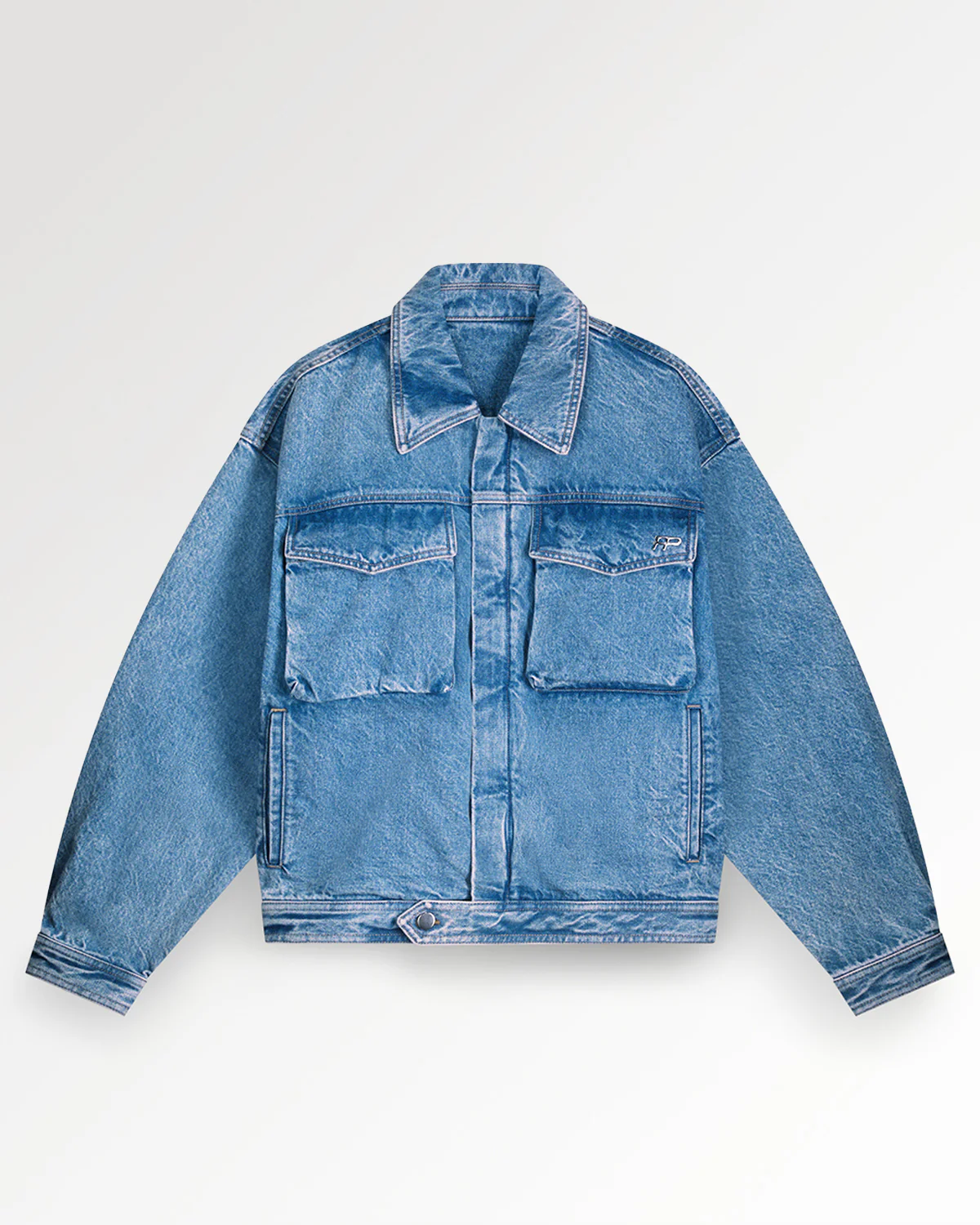 Denim Jacket Washed Indigo__streetdrip.top