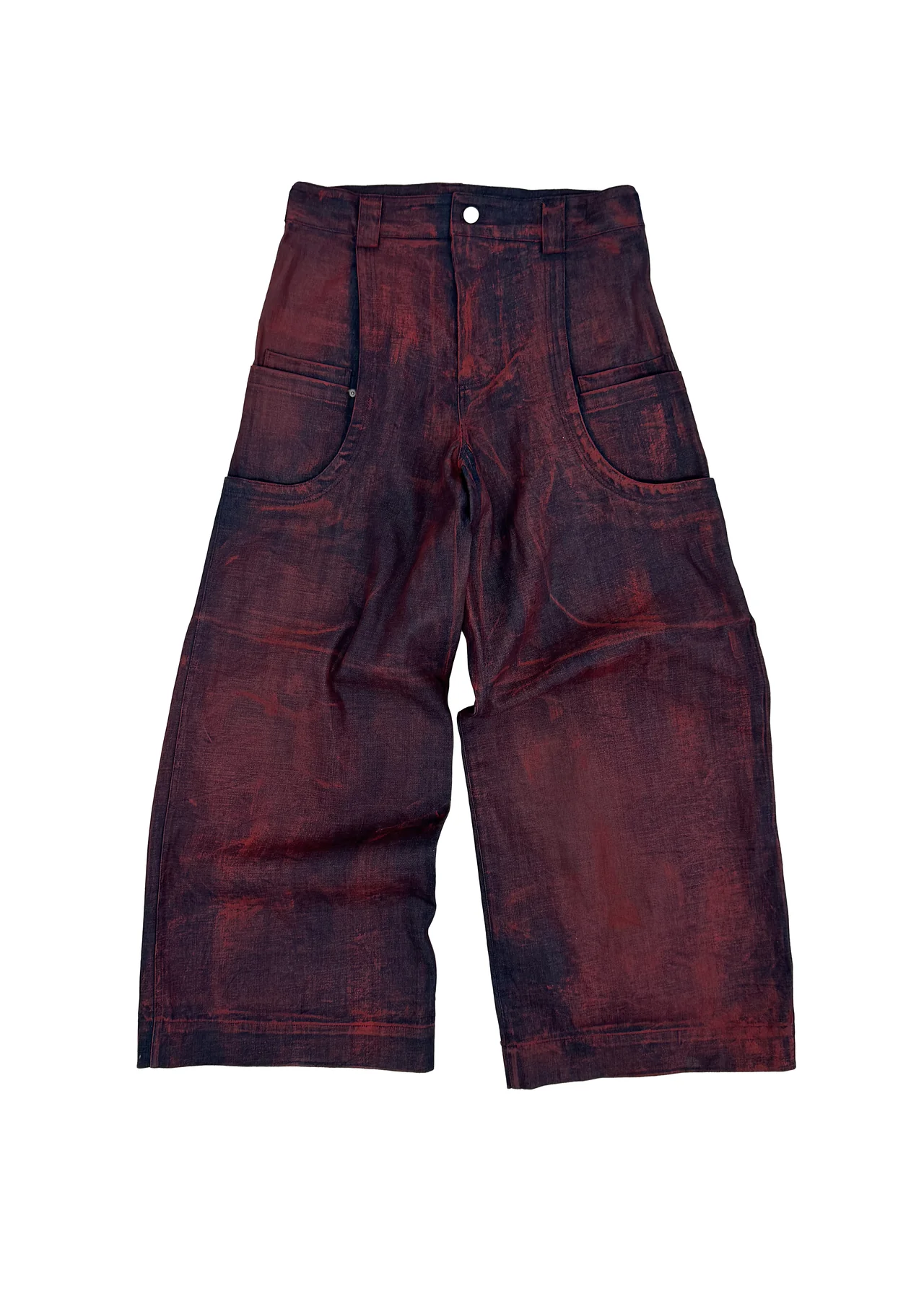 Sevar Rof Low Pocket Pants Red Painted__streetdrip.top