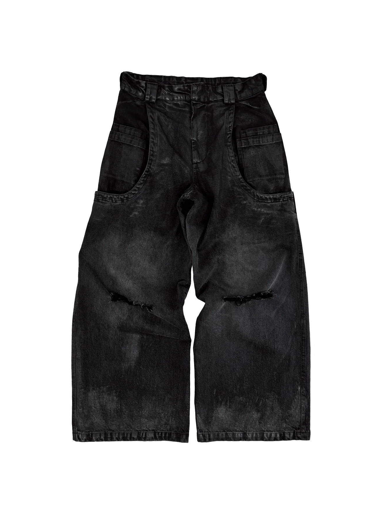 Sevar Rof Low Pocket Pants Black Washed Waxed Distressed__streetdrip.top